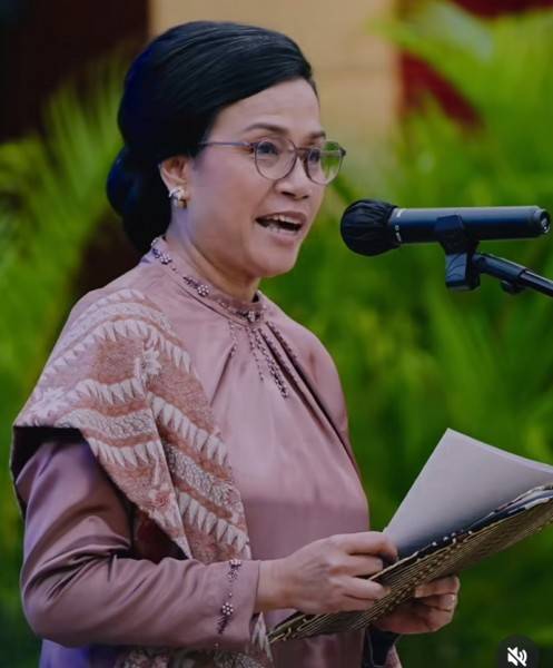 Keterangan Foto (layar tangkap,IG): Sri Mulyani saat sambutan serah terima jabatan (Sertijab) Menteri Keuangan Republik Indonesia.